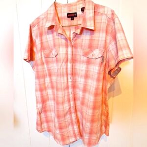 Wolverine Womens Orange Plaid Shirt Size XXL  Very Good Condition Fall Color